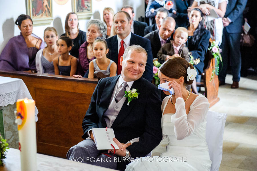 Hochzeitsfotograf Freising, Brautpaar bei der kirchlichen Trauung